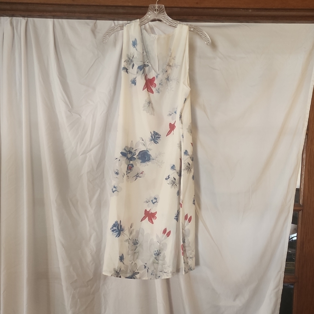 SHEIN Floral Sleeveless Dress - Cream, Blue, Red